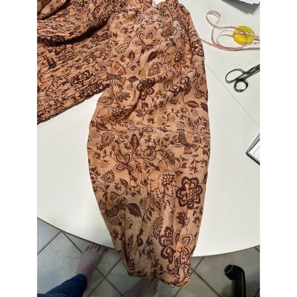 NWT Free People Smock It To Me Mini Dress Women's Small Apricot Combo bodycon - Picture 10 of 12